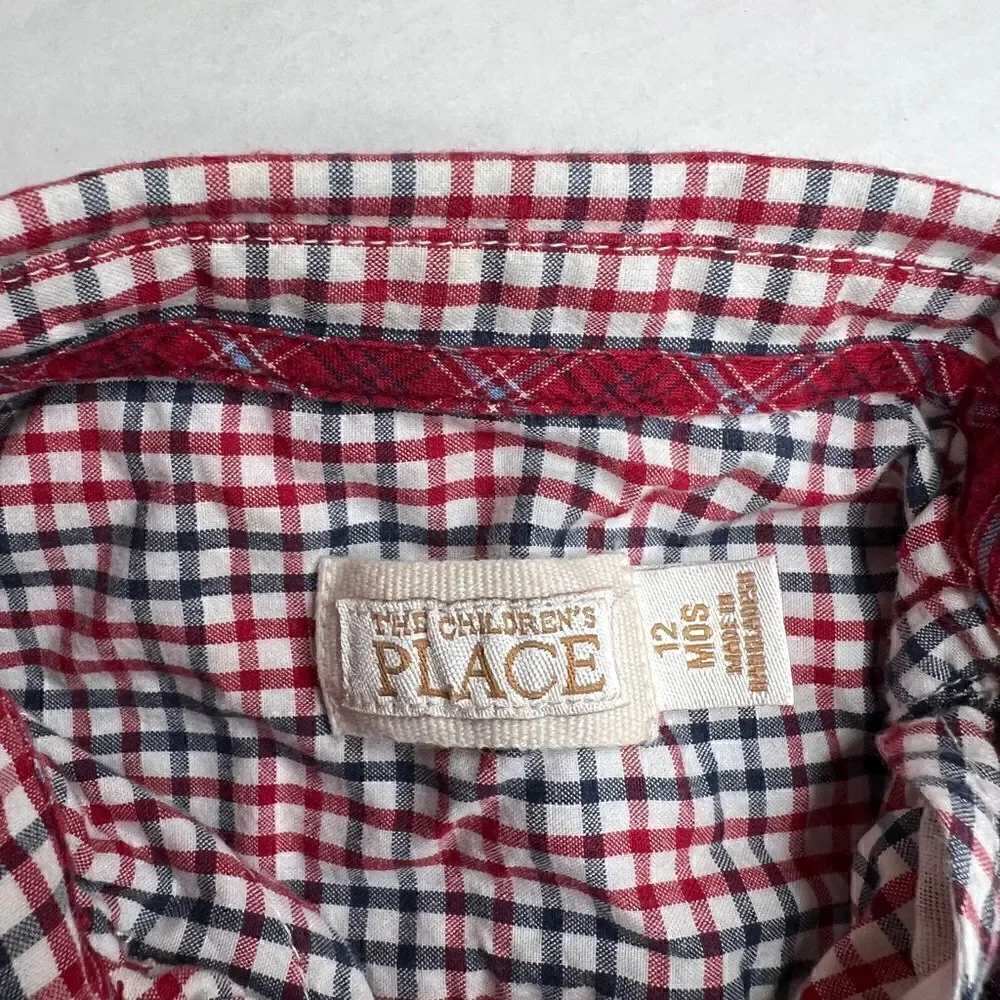 3/$15 or 5/$20 The Children’s Place classics 12 months checked button down